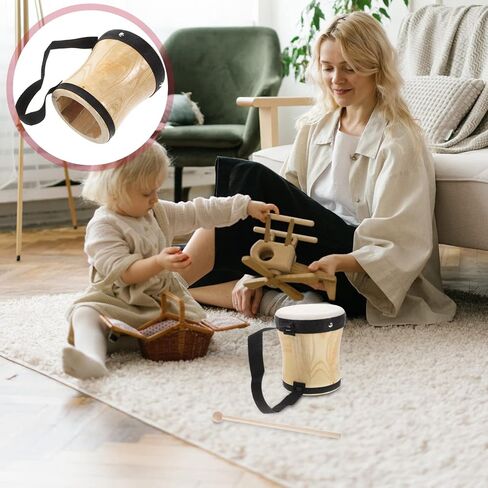 Vaguelly Kid Bongos Drum With Drum Stick Wood Percussion Musical Instrument for Kids Adults Beginners, 13cm in Saudi Arabia