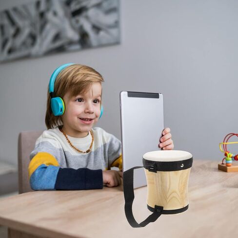 Vaguelly Kid Bongos Drum With Drum Stick Wood Percussion Musical Instrument for Kids Adults Beginners, 13cm in Saudi Arabia