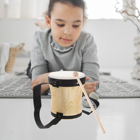 Vaguelly Kid Bongos Drum With Drum Stick Wood Percussion Musical Instrument for Kids Adults Beginners, 13cm in Saudi Arabia