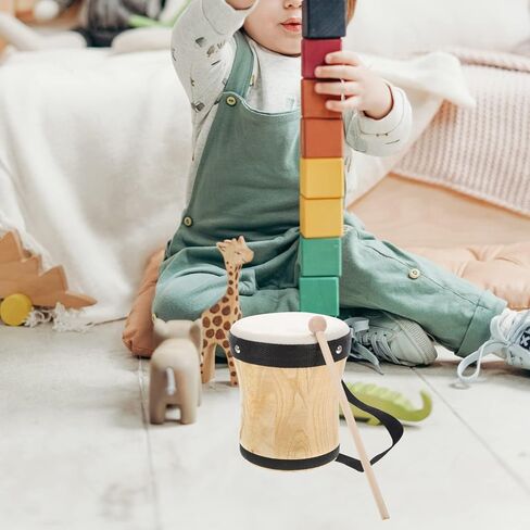 Vaguelly Kid Bongos Drum With Drum Stick Wood Percussion Musical Instrument for Kids Adults Beginners, 13cm in Saudi Arabia