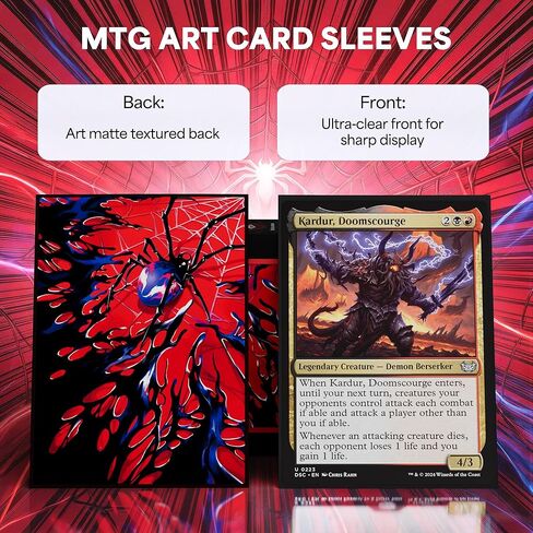 أكمام بطاقات KABINKA MTG - حزمة حجم قياسي Spider 100 من الأمام وأكمام خلفية غير لامعة من الخلف من أجل Magic The Gathering TCG in Kuwait