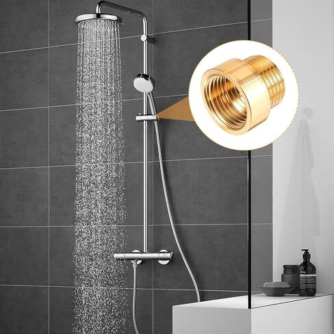 2 Pack Brass G1/2 Male to G1/2 Female Thread, Shower Head Extension Arm 20mm Length Pipe Fitting Shower Head Extender in Saudi Arabia