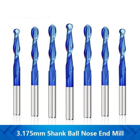 10 قطعة الكرة الأنف نهاية قاطعة الطاحونة CNC بت التوجيه 3.175 مللي متر عرقوب كربيد قاطعة المطحنة النجارة القاطع النقش بت دوامة طحن أداة in Kuwait