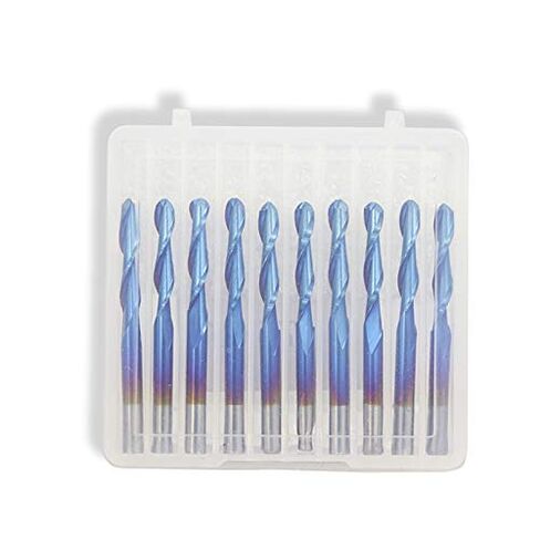 10 قطعة الكرة الأنف نهاية قاطعة الطاحونة CNC بت التوجيه 3.175 مللي متر عرقوب كربيد قاطعة المطحنة النجارة القاطع النقش بت دوامة طحن أداة in Kuwait