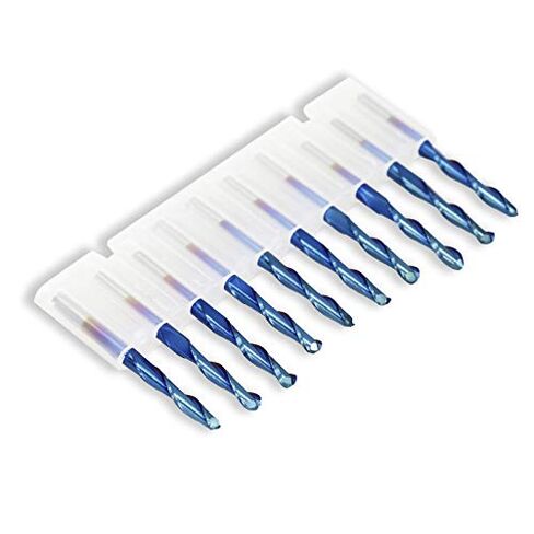 10 قطعة الكرة الأنف نهاية قاطعة الطاحونة CNC بت التوجيه 3.175 مللي متر عرقوب كربيد قاطعة المطحنة النجارة القاطع النقش بت دوامة طحن أداة in Kuwait