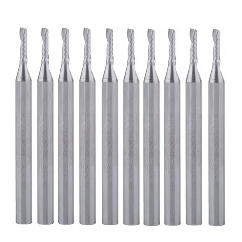 10 قطعة 3.1751.56 مللي متر واحد الناي كربيد نهاية تفريز كربيد التنغستن دوامة نهاية المطاحن CNC راوتر بت للألومنيوم أكريليك PVC MDF البلاستيك in Kuwait