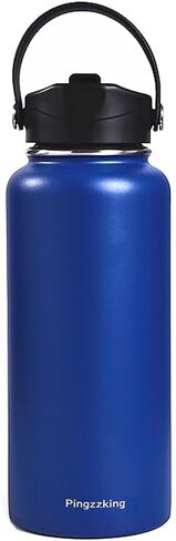 32 oz Ceramic Lined Insulated Stainless Steel Water Bottle – Double Wall acuuVm Insulation, Leak-Proof Lid & BPA-Free Design, Perfect for Hiking, Running, Sports & Outdoor Adventures (1, Blue) in Saudi Arabia