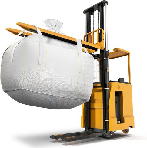 Hoolerry 10 Pcs FIBC Bulk Bag, 1.5 Ton 39" L x 39" W x 24" H 3300lbs Construction Dumpster Bag Heavy Duty Large Duffle Top Flat Bottom Woven Polypropylene Container for Sand Concrete Industrial in Saudi Arabia