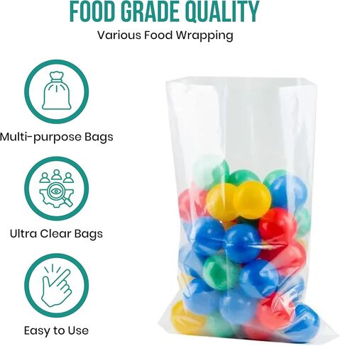 Levex - 20" x 24" (100 Count) Open End Flat Top - 1.5-Mil Clear Poly Bags for Packaging, Shipping, Storage & Food (Bags Do Not Have a Seal or Prints) in Kuwait