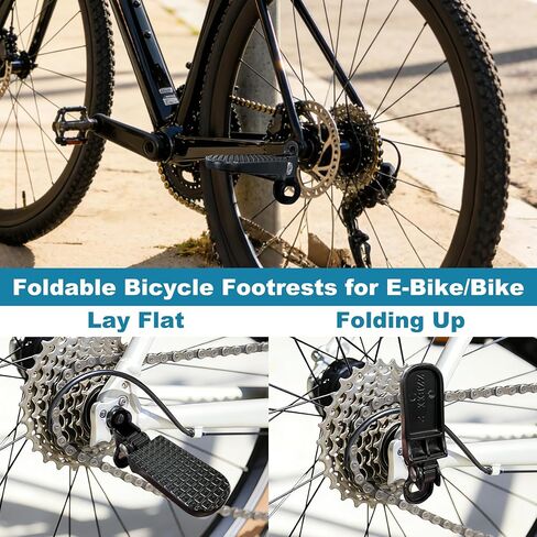 Bike Rear Pedals, Mini Folding Bicycle Foot Pegs, Rear Seat Footrest Pedals for Mountain Bike E-Bike in Saudi Arabia