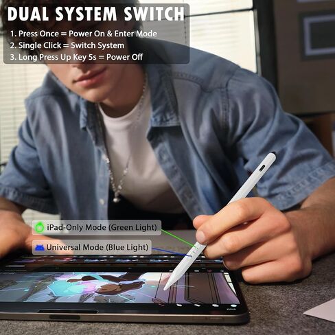 Stylus Pen for iPad, iPhone, Android, 2 in 1 Fast Charge Universal Active Stylus Pen for Touchscreen, Fine Tip, High Sensitivity, Magnetic Stylist Pencil for Samsung, Other Android Phones, Tablets in Saudi Arabia