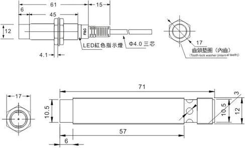 1pcs M12 Metal Proximity Switch Sensor F3C-12KN04-N/N2/P/P2 R2M Three Wire 24V NPN Normally Open(F3C-12KN04-P2 R2M) in Saudi Arabia