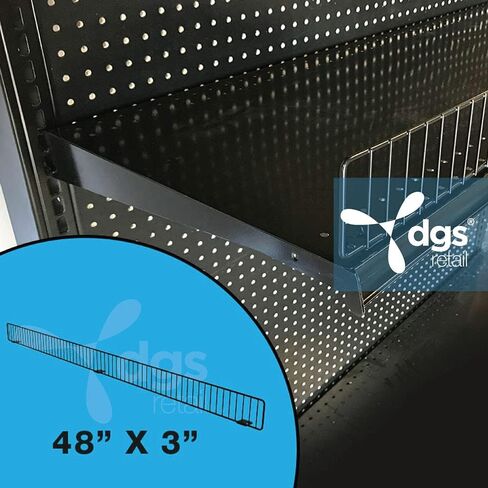 DGS Retail Wire Shelf Divider Front Fence for 48" W Lozier & Madix Gondola Wire Shelving, Black, 3" H in Saudi Arabia