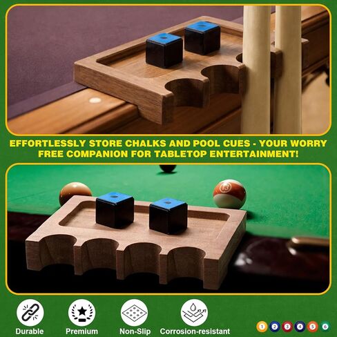 Novabright 4 Hole Walnut Wood Pool Cue Holder Portable Weighted Billiard Stick Rack Non-slip Solid Cue Holder Claw with Deepen Notch for Billiard Table Bar Chair in Saudi Arabia