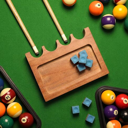 Novabright 4 Hole Walnut Wood Pool Cue Holder Portable Weighted Billiard Stick Rack Non-slip Solid Cue Holder Claw with Deepen Notch for Billiard Table Bar Chair in Saudi Arabia