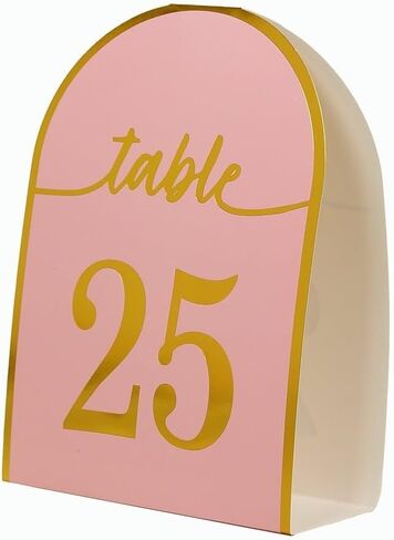 25 Royal Blue Paper Table Numbers with Metallic Gold Foil 1-25 Numbers - Gold Table Numbers for Wedding Reception - Table Number Cards - Table Wedding Number Cards in Kuwait