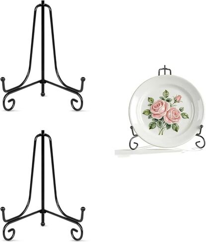 2pcs Plate Stands for Display - 5.7 Inch Plate Holder Display Metal Easel Stand for Picture Frame, Book, Photo, Collectibles (5.7 Inch(2pcs)) in Saudi Arabia