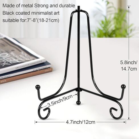 2pcs Plate Stands for Display - 5.7 Inch Plate Holder Display Metal Easel Stand for Picture Frame, Book, Photo, Collectibles (5.7 Inch(2pcs)) in Saudi Arabia