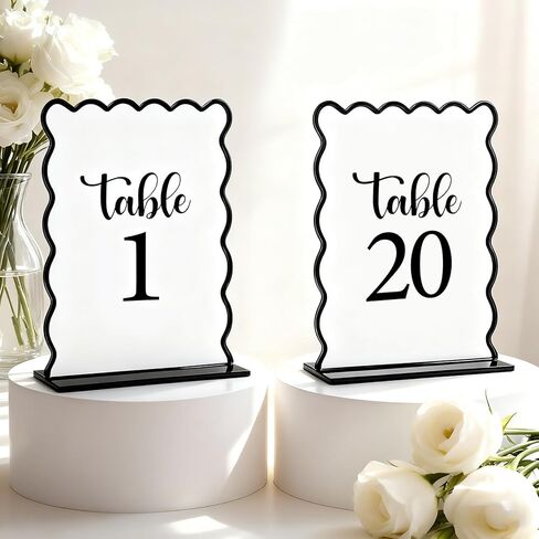 Blue Toile Themed Wedding Acrylic Table Number 1-20 with 20Pcs Stands, 5"x7" Blue Floral Place Card Centerpiece Decor Indoor Outdoor Wedding Bridal Shower Anniversary Party Reception in Saudi Arabia