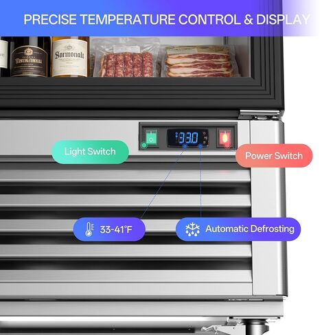 Coolski 2 Door Glass Door Commercial Food Merchandiser, 47.5 Cu.ft Stainless Steel Refrigerated Beverage Display Cooler with LED Light, Auto Defrost, DOE ETL ETL Sanitation Certified in Kuwait