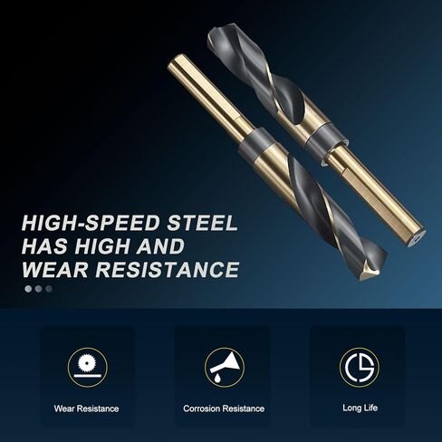PATIKIL 15/16" Drill Bit, 1/2" Reduced Shank M2 High Speed Steel Drill Bit for Hard Metal Wood Steel Black and Gold in Saudi Arabia
