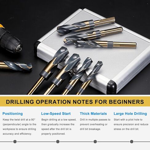 PATIKIL 15/16" Drill Bit, 1/2" Reduced Shank M2 High Speed Steel Drill Bit for Hard Metal Wood Steel Black and Gold in Saudi Arabia
