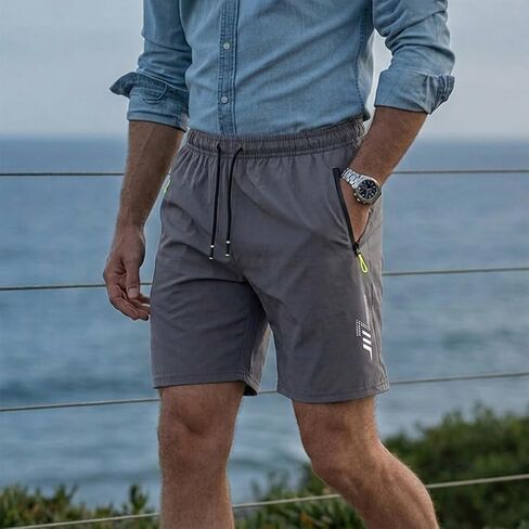 Men's Ice Silk Shorts, Summer Breathable Quick-Dry Basketball Shorts with Pockets, Casual Athletic Running Shorts in Saudi Arabia