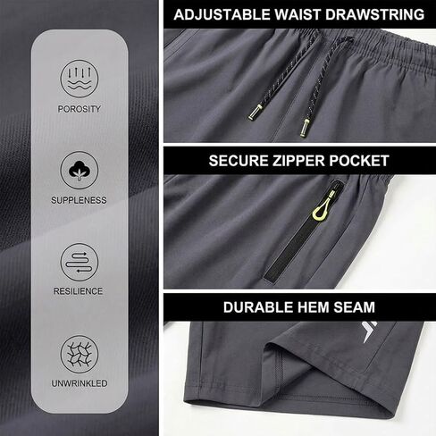 Men's Ice Silk Shorts, Summer Breathable Quick-Dry Basketball Shorts with Pockets, Casual Athletic Running Shorts in Saudi Arabia