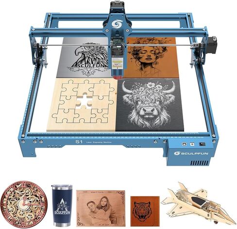 SCULPFUN S1 Laser Engraver, Engraving Machine with 0.01mm High Precision, High Speed Laser Cutter for Wood Metal and Leather, Engraving Area 410 * 420mm in Saudi Arabia