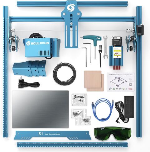 SCULPFUN S1 Laser Engraver, Engraving Machine with 0.01mm High Precision, High Speed Laser Cutter for Wood Metal and Leather, Engraving Area 410 * 420mm in Saudi Arabia