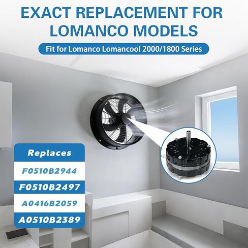 F0510B2944 F0510B2497 Attic Ventilation Fan Motor, Compatible with Lomanco 2000 and 1800 Series Attic Ventilation Motors, Replacement A0416B2059 A0510B2389 Universal Kit Included in Saudi Arabia