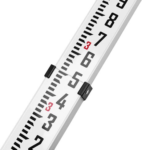 QWORK 16-Foot Aluminum Grade Rod, 5-Section Telescopic Leveling Rod – Dual Sided Tenths & Inches Measurement Staff for Surveying, Grading & Construction – Heavy-Duty Graduated Pole in Saudi Arabia