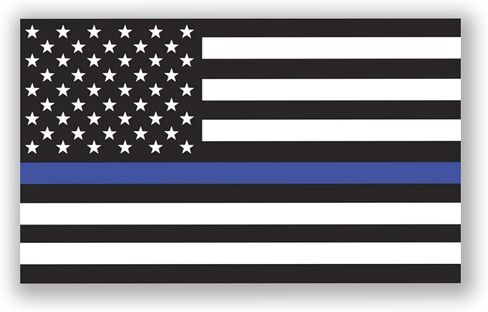Thin Blue Line Flag Police Firefighter Dispatcher Military Support Department Sticker 10-Pack 3 Inches x 5 Inches Premium Quality Vinyl UV Protective Laminate PD1997 in Saudi Arabia