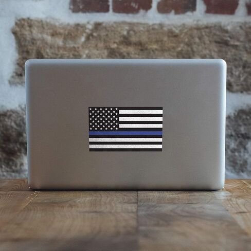 Thin Blue Line Flag Police Firefighter Dispatcher Military Support Department Sticker 10-Pack 3 Inches x 5 Inches Premium Quality Vinyl UV Protective Laminate PD1997 in Saudi Arabia
