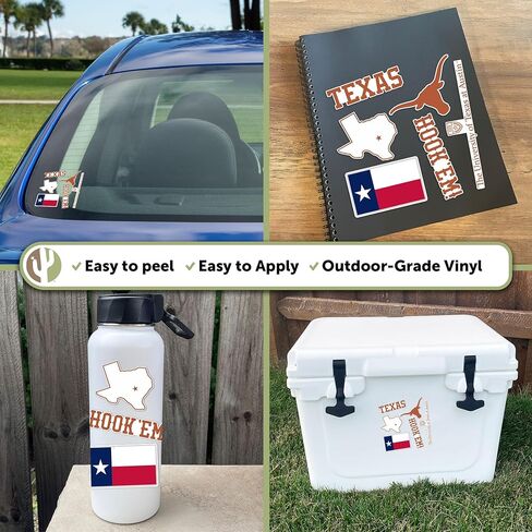 Desert Cactus University of Texas Sticker Longhorns UT Austinr Vinyl Decals Laptop Water Bottle Car Scrapbook Sheet T2 (Type 2-5) in Saudi Arabia