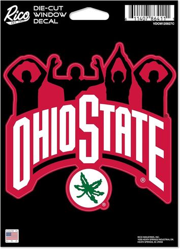 Rico Industries NCAA Ohio State Buckeyes O-H-I-O Hand Sign 5" x 7" Vinyl Die-Cut Decal - Car/Truck/Home Accessory in Saudi Arabia