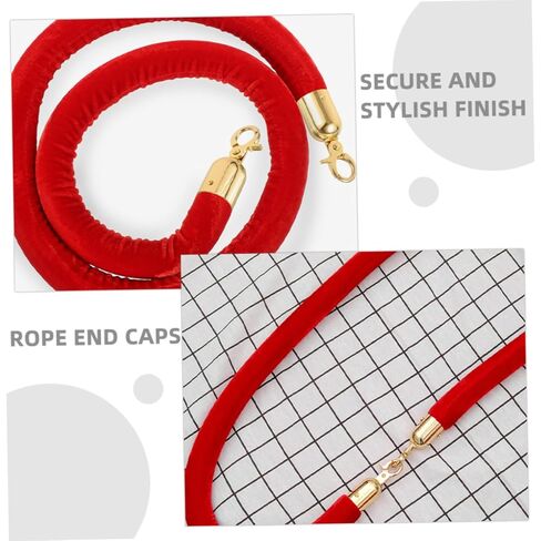 4Pcs Cord End Caps with Hook Versatile Rope End Stoppers for Handrail Barrier Ropes Easy Installation for Queue Dividers and Yacht Accessories in Saudi Arabia