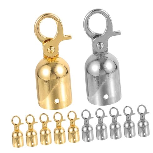 jojofuny 12Pcs Rope End Fastener Hooks for Stanchions Durable Guardrail End Caps with Snap Hook Lightweight Easy to Install for Hotels Shopping Malls and Events in Saudi Arabia