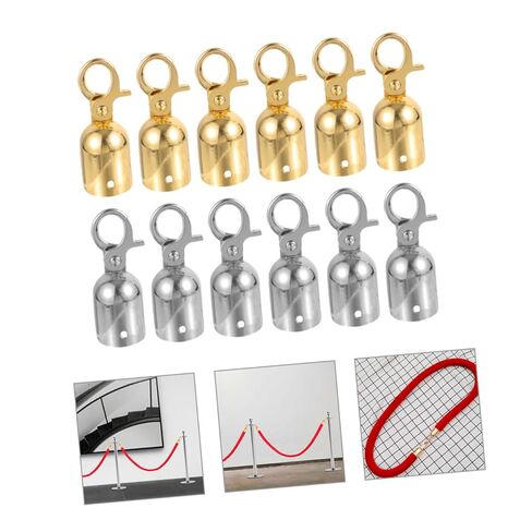 jojofuny 12Pcs Rope End Fastener Hooks for Stanchions Durable Guardrail End Caps with Snap Hook Lightweight Easy to Install for Hotels Shopping Malls and Events in Saudi Arabia