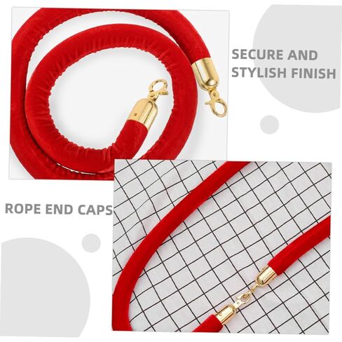 TEHAUX 4Pcs Durable Rope End Caps with Hooks for Barrier and Queue Divider High Strength Cord Ends for Reliable Safety and Attractive Setup in Saudi Arabia