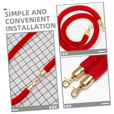 TEHAUX 4Pcs Durable Rope End Caps with Hooks for Barrier and Queue Divider High Strength Cord Ends for Reliable Safety and Attractive Setup in Saudi Arabia