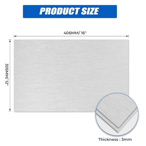 6061 لوحة صفائح الألومنيوم 1/8 بوصة × 12 بوصة × 16 بوصة (T × W × L) ألواح معدنية من الألومنيوم السميكة المسطحة مغطاة بطبقة واقية للصناعة اليدوية 1 قطعة in Kuwait
