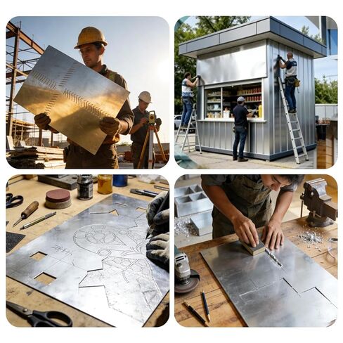 6061 لوحة صفائح الألومنيوم 1/8 بوصة × 12 بوصة × 16 بوصة (T × W × L) ألواح معدنية من الألومنيوم السميكة المسطحة مغطاة بطبقة واقية للصناعة اليدوية 1 قطعة in Kuwait