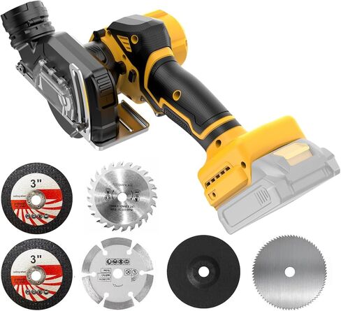 أداة قطع لاسلكية متوافقة مع بطارية DeWalt 20V MAX (بدون بطارية) منشار دائري صغير بدون فرش مع شفرات، 19000 دورة في الدقيقة، غطاء غبار قابل للإزالة للمعادن/الخشب/البلاط/البلاستيك in Kuwait