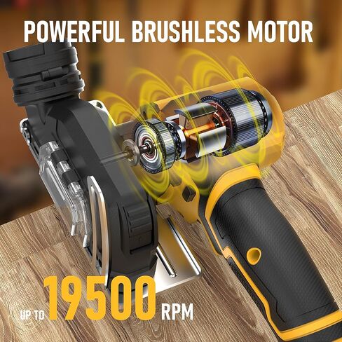 أداة قطع لاسلكية متوافقة مع بطارية DeWalt 20V MAX (بدون بطارية) منشار دائري صغير بدون فرش مع شفرات، 19000 دورة في الدقيقة، غطاء غبار قابل للإزالة للمعادن/الخشب/البلاط/البلاستيك in Kuwait