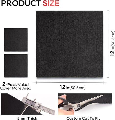 TOPDC 2 حزمة بطانية لحام 12 × 12 بوصة، وسادة لباد كربون مقاومة للحرارة العالية، نسيج درع حراري بسمك 5 مم يتحمل 2200 درجة فهرنهايت، معتمد من UL94 وMSDS، مرن وقابل للقص لحام شواية اللحام in Kuwait