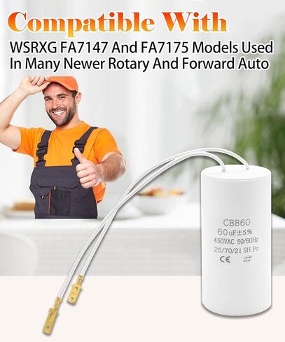60uf & 400vac/450vac Motor Capacitor Fits for Rotary Global Hydraulics Auto Lift Power Unit Replace FA7147-5 FA7147 FA7175 in Saudi Arabia