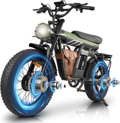 SMARTRAVEL Ebike with 1200W Brushless Motor,Removable 48V 20Ah Battery,UP to 32MPH,Electric Mountain Bike with 20" Fat Tire with Front/Rear Turn Signals for Men Women,Travel Bag in Saudi Arabia
