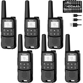 Radios Walkie Talkies Long Range: Rivins F22 Rechargeable Walkie Talkies for Adults, NOAA, 1400mAh Li-ion Battery USB-C Cable, LED Flashlight, VOX FRS Two Way Radio for Hiking Camping,6 Pack in Kuwait