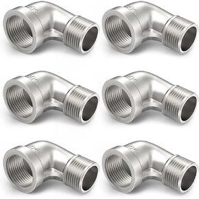 ChillWaves 304 Stainless Steel Pipe Fitting, 90 Degree Elbow 3/4" NPT Male x 3/4" NPT Female Thread Adapter(6-PACK) in Kuwait